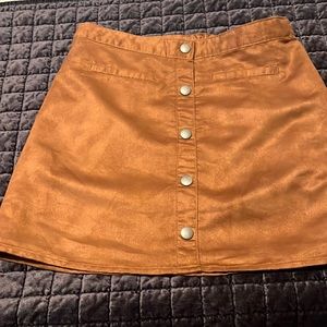Childrens Place brown faux suede mini skirt